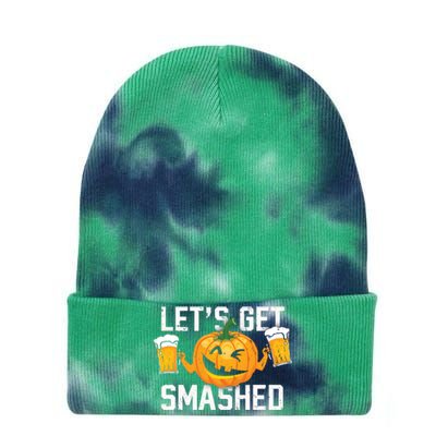 Lets Get Smashed Funny Pumpkin Beer Halloween Costume Cute Gift Tie Dye 12in Knit Beanie