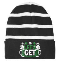 Lets Get Shamrocked Striped Beanie with Solid Band