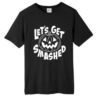 LetS Get Smashed Funny Halloween Pumpkin Smile October Beer Gift Tall Fusion ChromaSoft Performance T-Shirt