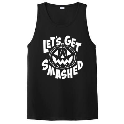 LetS Get Smashed Funny Halloween Pumpkin Smile October Beer Gift PosiCharge Competitor Tank