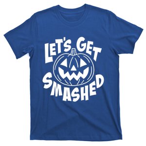 LetS Get Smashed Funny Halloween Pumpkin Smile October Beer Gift T-Shirt