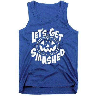 LetS Get Smashed Funny Halloween Pumpkin Smile October Beer Gift Tank Top