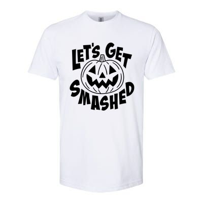 LetS Get Smashed Funny Halloween Pumpkin Smile October Beer Gift Softstyle CVC T-Shirt