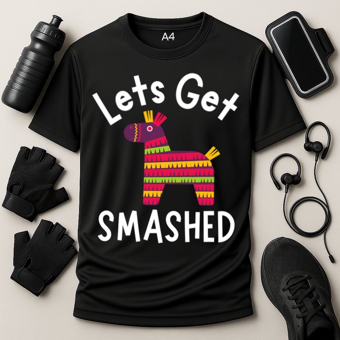 Lets Get Smashed PiñAta Funny Mexico Vacation Gift Cooling Performance Crew T-Shirt