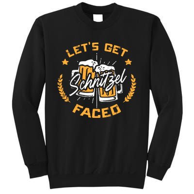 Lets Get Schnitzel Faced Oktoberfest Funny Costume Men Women Sweatshirt