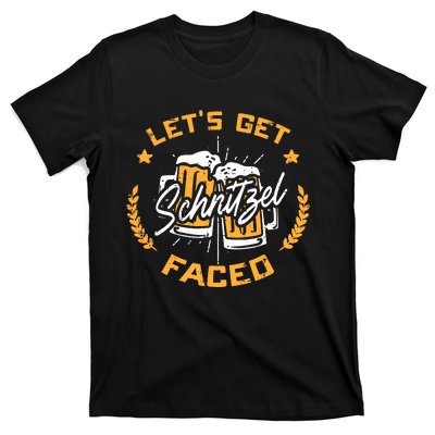 Lets Get Schnitzel Faced Oktoberfest Funny Costume Men Women T-Shirt