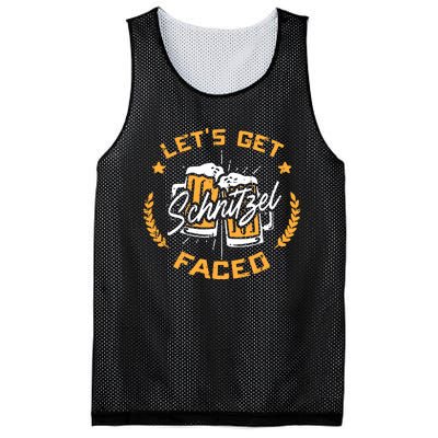 Lets Get Schnitzel Faced Oktoberfest Funny Costume Men Women Mesh Reversible Basketball Jersey Tank