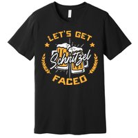 Lets Get Schnitzel Faced Oktoberfest Funny Costume Men Women Premium T-Shirt