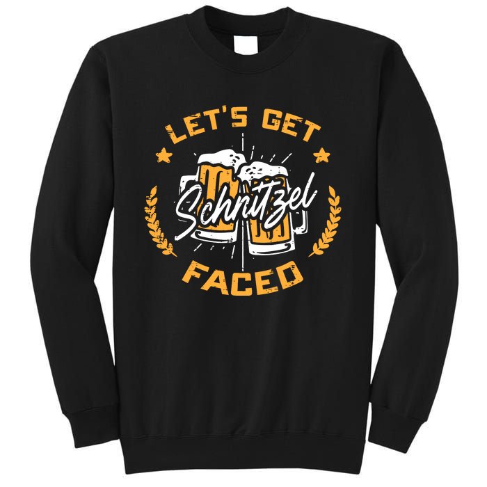 Lets Get Schnitzel Faced Oktoberfest Funny Costume Men Women Tall Sweatshirt