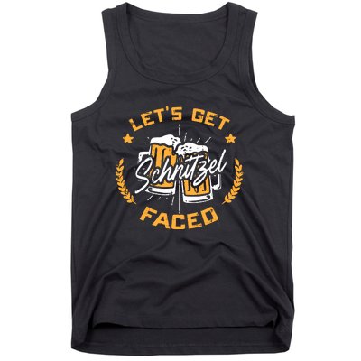 Lets Get Schnitzel Faced Oktoberfest Funny Costume Men Women Tank Top