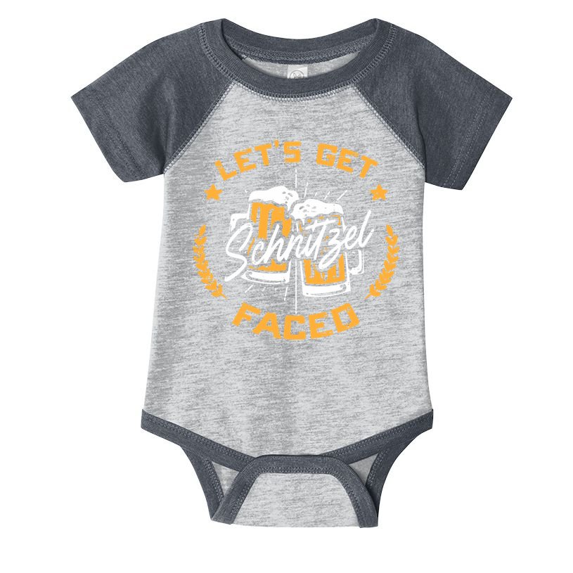 Lets Get Schnitzel Faced Oktoberfest Funny Costume Men Women Infant Baby Jersey Bodysuit