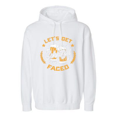 Lets Get Schnitzel Faced Oktoberfest Funny Costume Men Women Garment-Dyed Fleece Hoodie