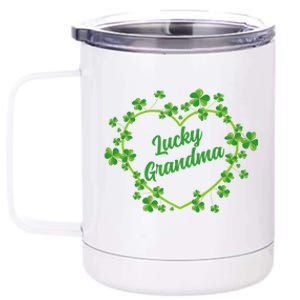 Lucky Grandma Shamrock Heart Grandma Love Gift 12 oz Stainless Steel Tumbler Cup