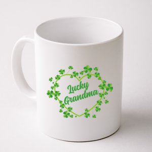 Lucky Grandma Shamrock Heart Grandma Love Gift Coffee Mug