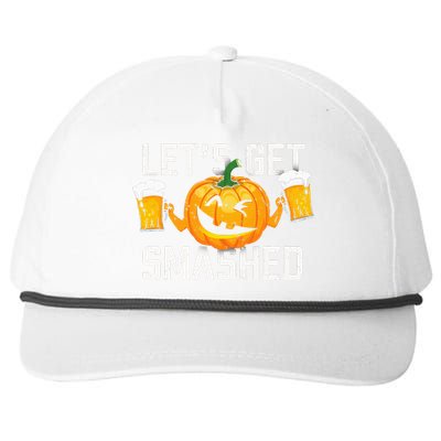 Lets Get Smashed Funny Pumpkin Beer Halloween Costume Snapback Five-Panel Rope Hat