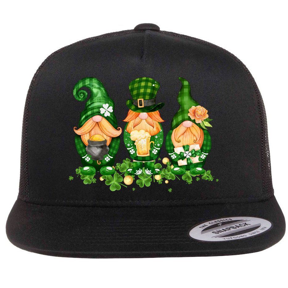 Lucky Gnome St Patrick's Day Festive Flat Bill Trucker Hat