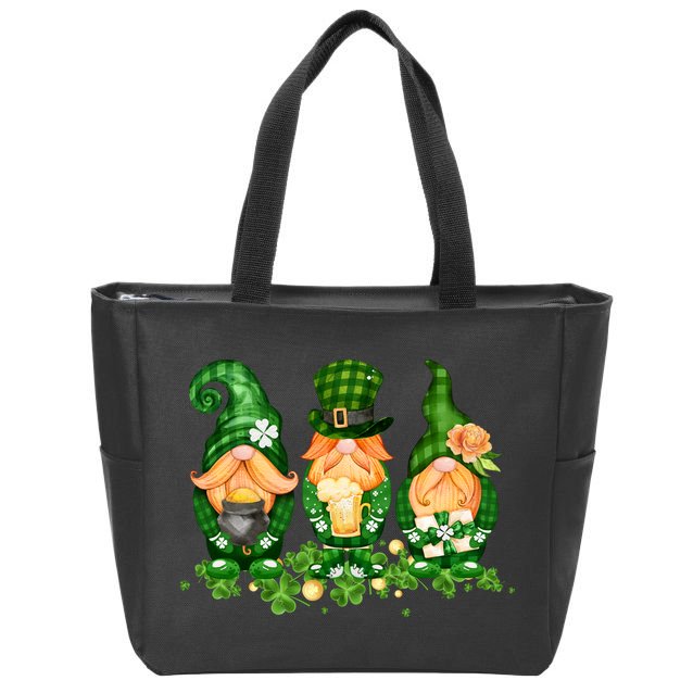 Lucky Gnome St Patrick's Day Festive Zip Tote Bag