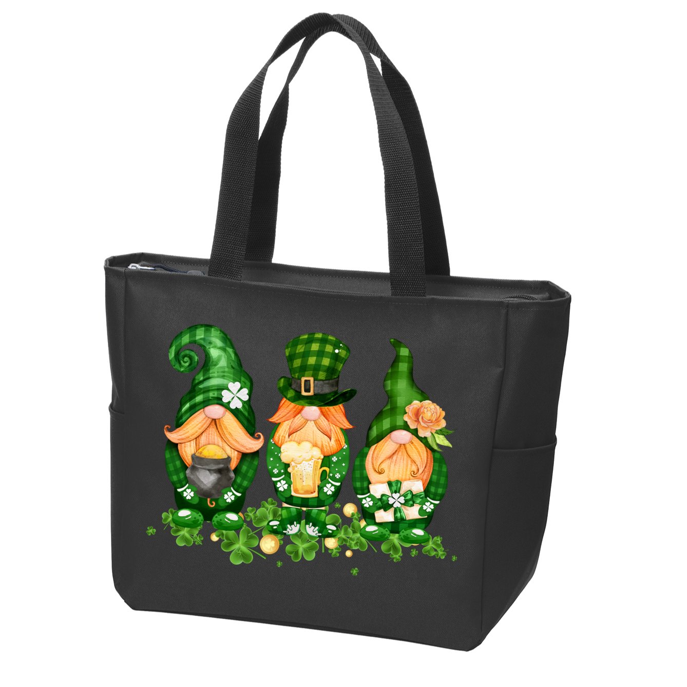 Lucky Gnome St Patrick's Day Festive Zip Tote Bag