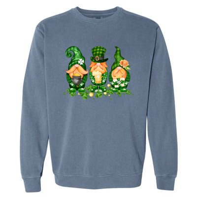 Lucky Gnome St Patrick's Day Festive Garment-Dyed Sweatshirt