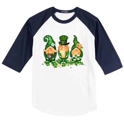 Lucky Gnome St Patrick's Day Festive Baseball Sleeve Shirt