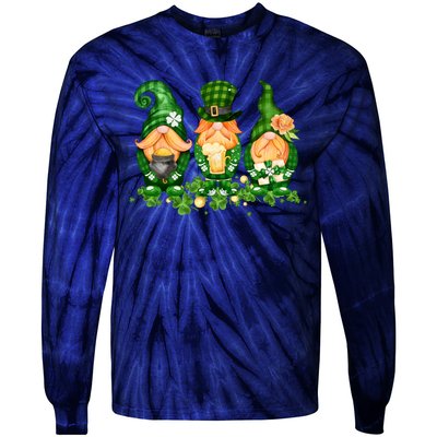 Lucky Gnome St Patrick's Day Festive Tie-Dye Long Sleeve Shirt