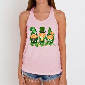 Lucky Gnome St Patrick's Day Festive Women's Knotted Racerback Tank