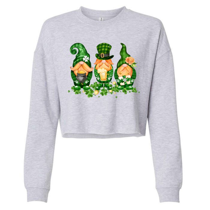 Lucky Gnome St Patrick's Day Festive Cropped Pullover Crew