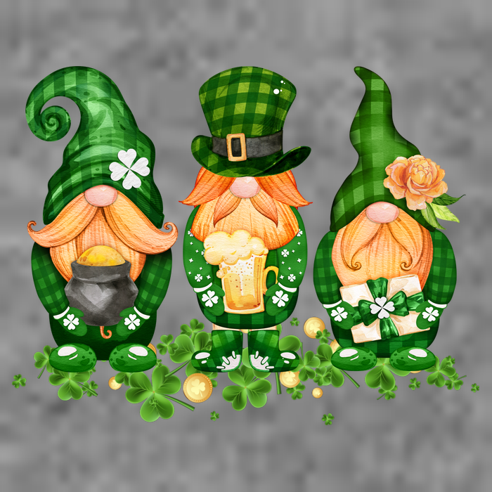 Lucky Gnome St Patrick's Day Festive Cropped Pullover Crew