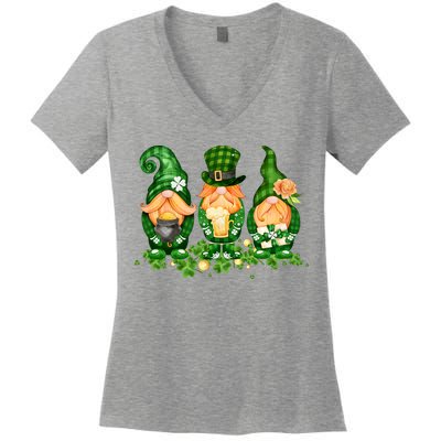 Lucky Gnome St Patrick's Day Festive Women's V-Neck T-Shirt