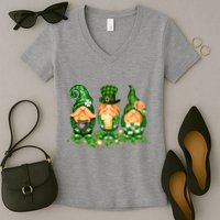 Lucky Gnome St Patrick's Day Festive Women's V-Neck T-Shirt
