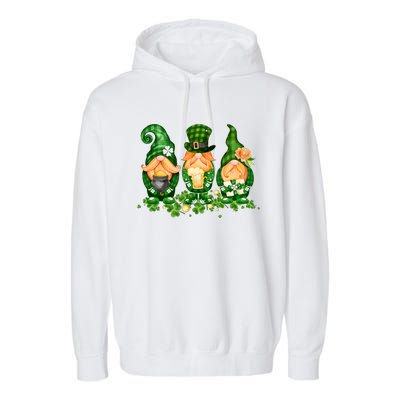 Lucky Gnome St Patrick's Day Festive Garment-Dyed Fleece Hoodie