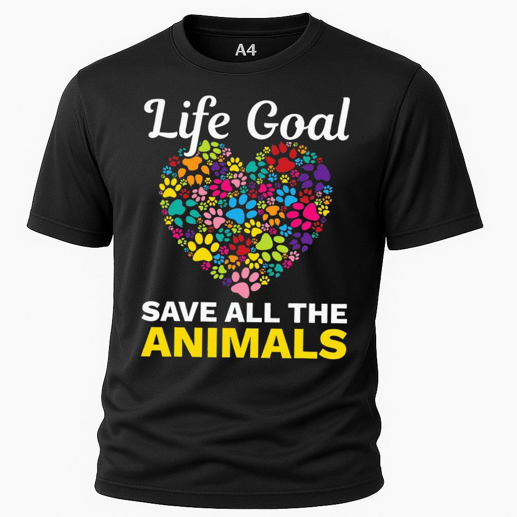 Life Goal save The Animals For all Animal Rigths Activists Cooling Performance Crew T-Shirt