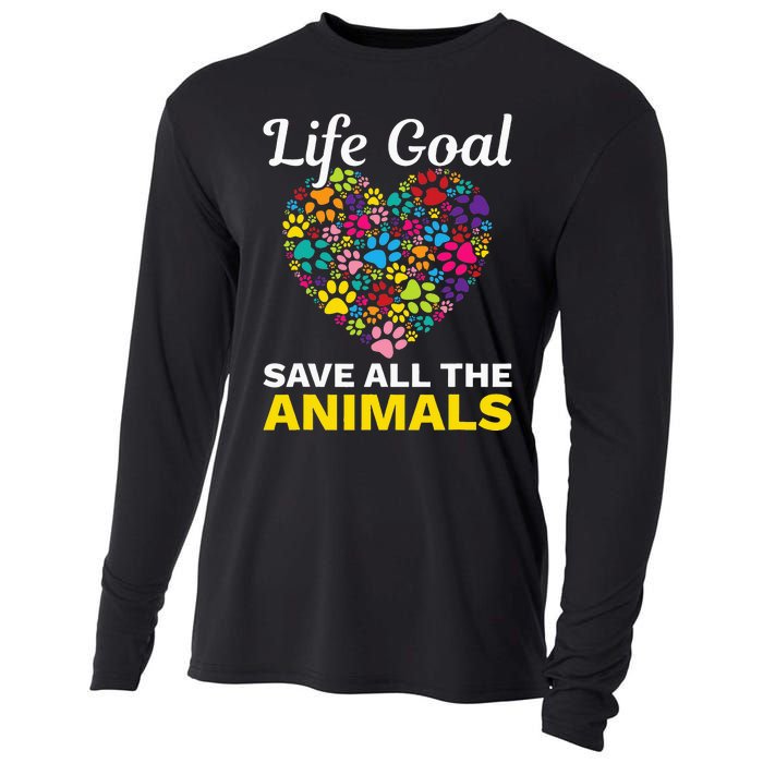 Life Goal save The Animals For all Animal Rigths Activists Cooling Performance Long Sleeve Crew