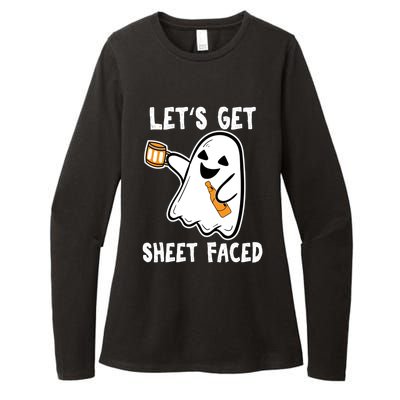 Lets Get Sheet Faced Boos Beer Ing Boo Ghost Halloween Cute Gift Womens CVC Long Sleeve Shirt