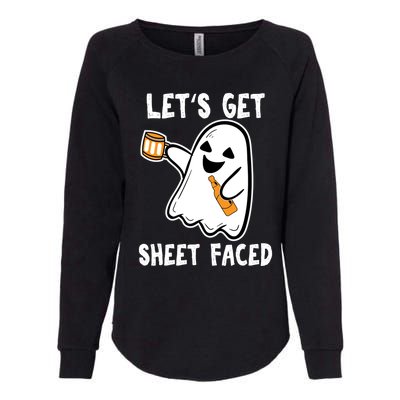 Lets Get Sheet Faced Boos Beer Ing Boo Ghost Halloween Cute Gift Womens California Wash Sweatshirt