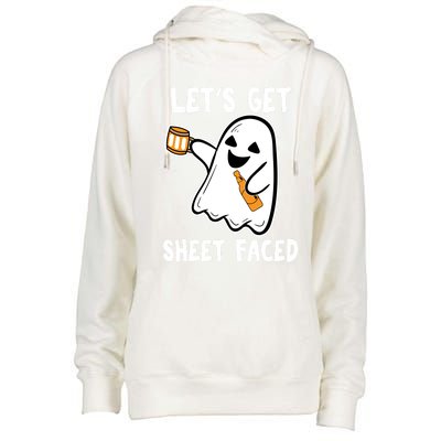 Lets Get Sheet Faced Boos Beer Ing Boo Ghost Halloween Cute Gift Womens Funnel Neck Pullover Hood