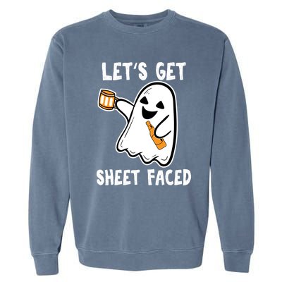 Lets Get Sheet Faced Boos Beer Ing Boo Ghost Halloween Cute Gift Garment-Dyed Sweatshirt