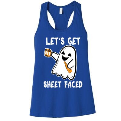 Lets Get Sheet Faced Boos Beer Ing Boo Ghost Halloween Cute Gift Women's Racerback Tank