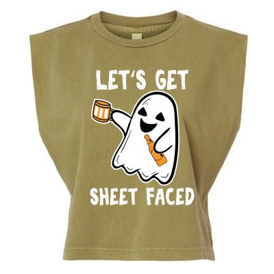 Lets Get Sheet Faced Boos Beer Ing Boo Ghost Halloween Cute Gift Garment-Dyed Women's Muscle Tee