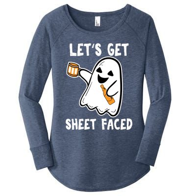 Lets Get Sheet Faced Boos Beer Ing Boo Ghost Halloween Cute Gift Women's Perfect Tri Tunic Long Sleeve Shirt