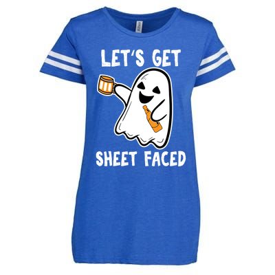 Lets Get Sheet Faced Boos Beer Ing Boo Ghost Halloween Cute Gift Enza Ladies Jersey Football T-Shirt