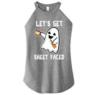 Lets Get Sheet Faced Boos Beer Ing Boo Ghost Halloween Cute Gift Women's Perfect Tri Rocker Tank