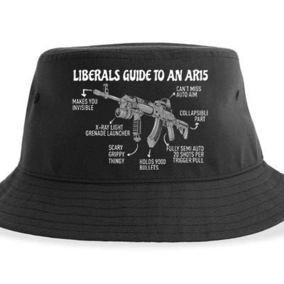 Liberals Guide To An AR15 Funny Anti Liberal Pro Gun AR15 2A Sustainable Bucket Hat