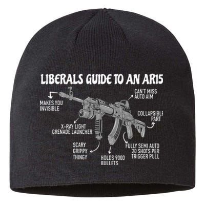 Liberals Guide To An AR15 Funny Anti Liberal Pro Gun AR15 2A Sustainable Beanie