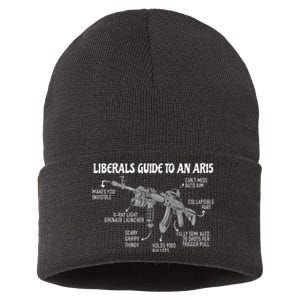 Liberals Guide To An AR15 Funny Anti Liberal Pro Gun AR15 2A Sustainable Knit Beanie