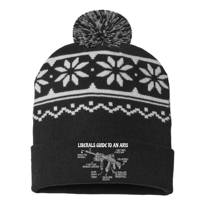 Liberals Guide To An AR15 Funny Anti Liberal Pro Gun AR15 2A USA-Made Snowflake Beanie