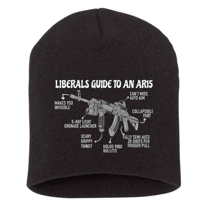 Liberals Guide To An AR15 Funny Anti Liberal Pro Gun AR15 2A Short Acrylic Beanie