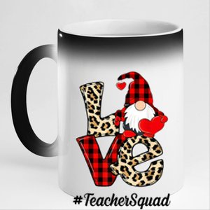 Love Gnome Teacher Squad Happy Valentine Day 11oz Black Color Changing Mug