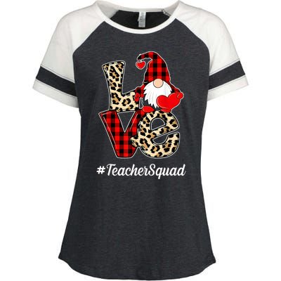 Love Gnome Teacher Squad Happy Valentine Day Enza Ladies Jersey Colorblock Tee