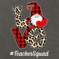 Love Gnome Teacher Squad Happy Valentine Day Cotton Canvas Backpack